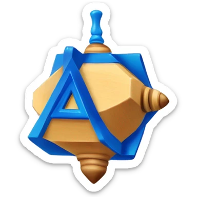 Jewish dreidel a four-sided spinning top, played during the Jewish holiday of Hanukkah sticker