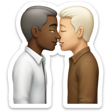 Gay kiss older white younger white with brown hair sticker