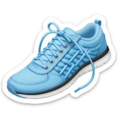 make an emoji of light blue shoe laces sticker