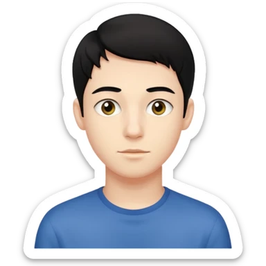 20 yaş erkek çocuk ince yüzlü siyah saçlı sticker