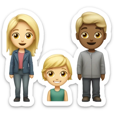 Grauhaariger junger Mann und blondes Mädchen, beide helle Hautfarbe sticker