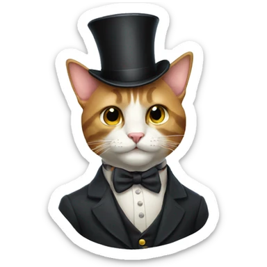 gentleman cat sticker