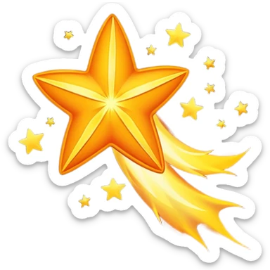 Bright shooting star sticker