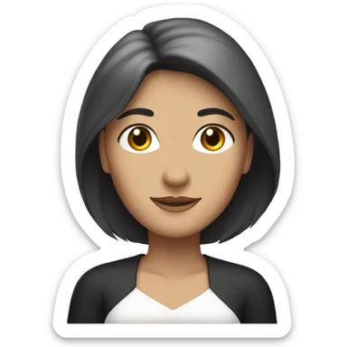 Proud white woman with long dark hair sticker