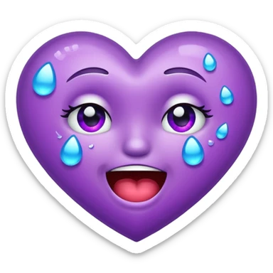 Sparkly purple heart crying laughing  sticker
