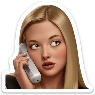 blonde girl on phone portrait sticker
