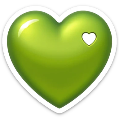 heart with a metallic lime finish sticker