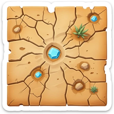 RPG desert terrain tile top-down view sticker