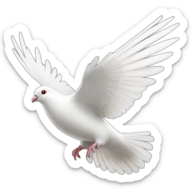 white pigeon flying from top sticker