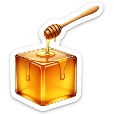 a cube of honey sticker