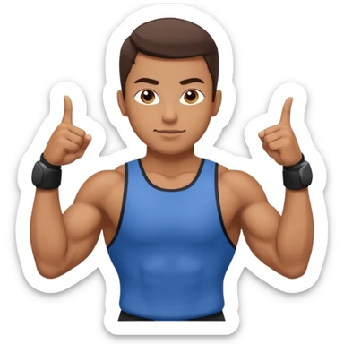 Gym trainer pointing at the camera sticker