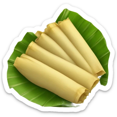 a large circular tamale wrapped in banana leaves sticker