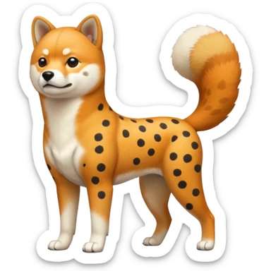 Cheetah-shiba-inu-hybrid, full body sticker