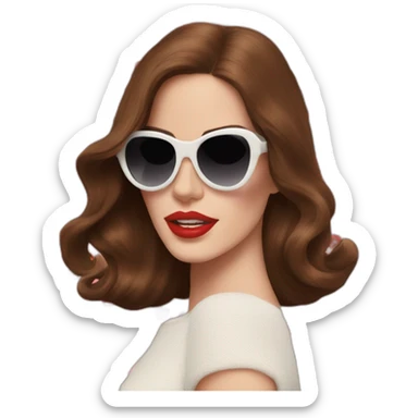 Lana del rey with red hearts sunglasses sticker