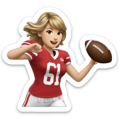 taylor swift throwing football sticker