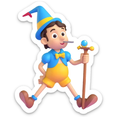 Pinocchio Disney style sticker