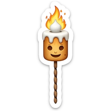 bonfire, with marshmallows skewer sticker