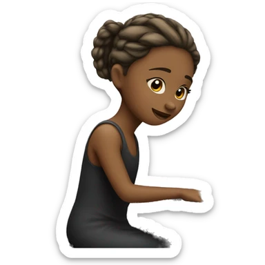 girl playing piano sticker