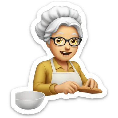 Nana baking cookies sticker