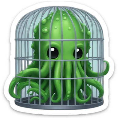 cthulhu in a cage sticker