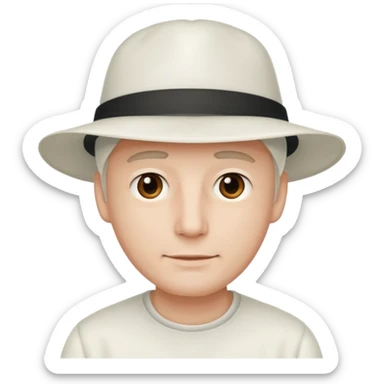 adulto con sombrero blanco, hombre que el sombrero no tenga cinta a su alrededor sticker