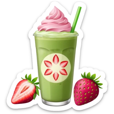 iced matcha latte strawberry  sticker
