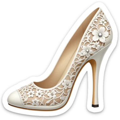 white lace heel sticker