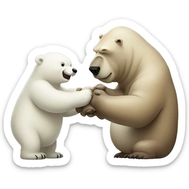 Walrus fist bumping a polar bear sticker