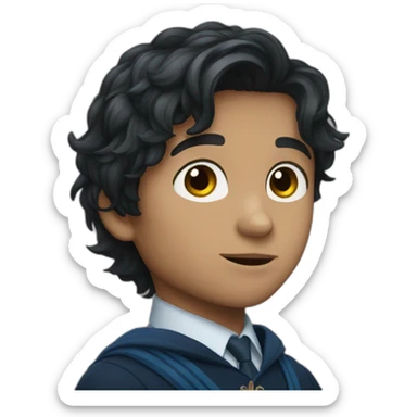 Boy with dark hair in ravenclaw sticker