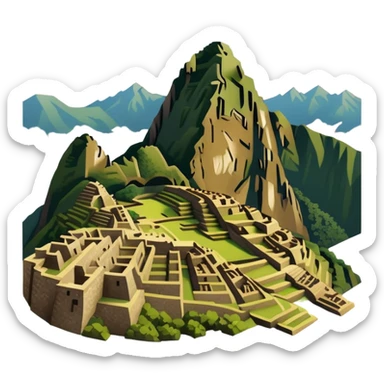 Machu Picchu with subdued earthy tones, not bright sticker