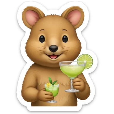 quokka having margarita sticker