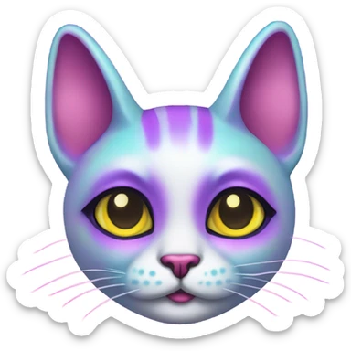 Lisa frank alien cat with antennas on head ￼ sticker