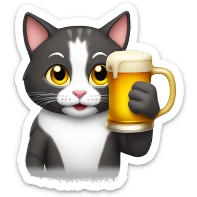 Cat with beer sticker