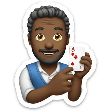 man playing cards sticker