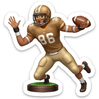 a trophy of a american football player stiff arm sticker