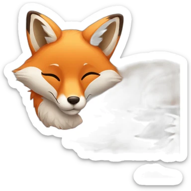 Fox laying down belly up sticker
