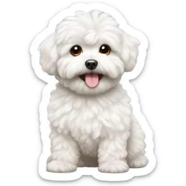 White curly maltipoo sticker