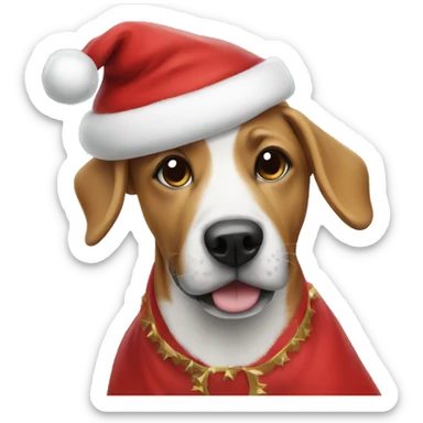 Dog wearing a Santa costume  sticker
