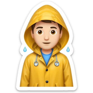 man wearing a raincoat sticker