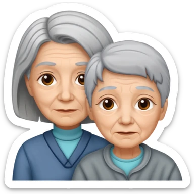 lo mismo que estas haciendo solo coloca alado de la abuela un hombre joven  sticker