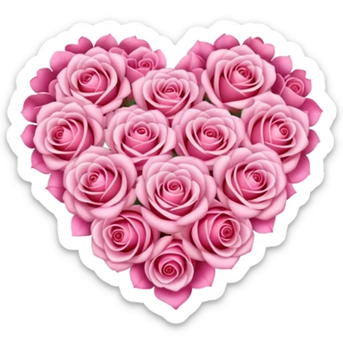 Heart of pink roses sticker