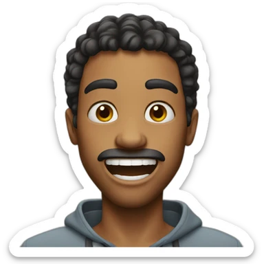 Crazy face realistic sticker