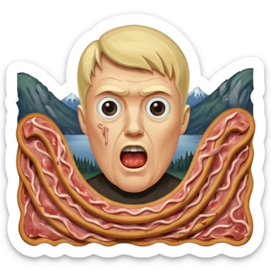 Edvard munch scream with SPAM MEAT landscape  sticker