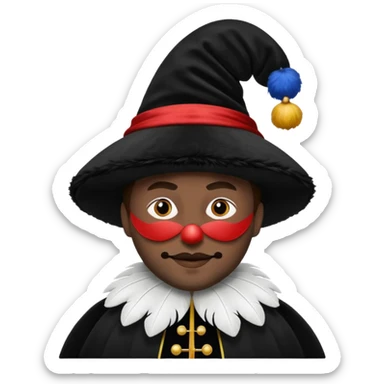 Zwarte pieten muts sticker