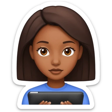 Black girl with a sleek presse sticker