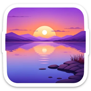 Lake sunset sticker