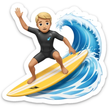 Wing Foiler riding a wave sticker