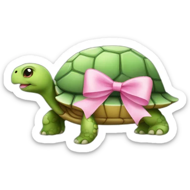 turtle with pink bow sticker