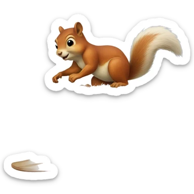 Squirrel surfing wave sticker