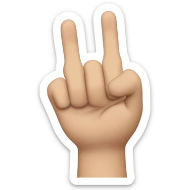 A hand where 3 fingers are out, thoumb, pointing and middle finger and the rest is closed sticker